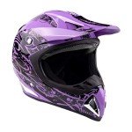 Purple Typhoon Adult ATV Helmet Goggles Gloves Set