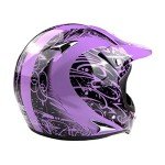 Purple Typhoon Adult ATV Helmet Goggles Gloves Set