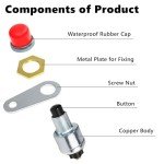 Waterproof 12V Push Button Starter Switch - 2 Pack