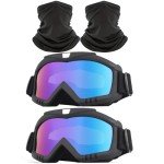 2 Pack ATV Dirt Bike Goggles with Neck Gaiter