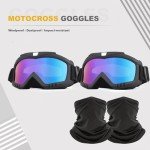 2 Pack ATV Dirt Bike Goggles with Neck Gaiter
