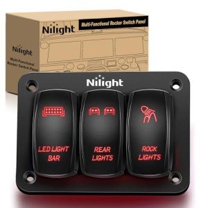 Nilight 3 Gang Rocker Switch Panel for ATVs