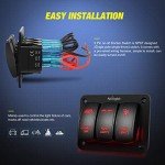 Nilight 3 Gang Rocker Switch Panel for ATVs