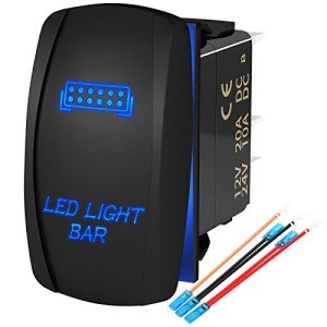 Blue LED Rocker Switch for ATV and Marine Use