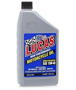Lucas Oil 10W-40 Semi-Synthetic Motorcycle Oil 1 Quart