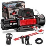Nilight 12V Black Synthetic Rope Winch