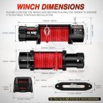 Nilight 12V Black Synthetic Rope Winch