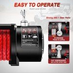 Nilight 12V Black Synthetic Rope Winch