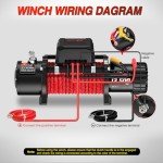 Nilight 12V Black Synthetic Rope Winch