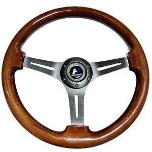 14" Classic Wood Grain 3-Spoke Steering Wheel