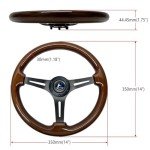 14" Classic Wood Grain 3-Spoke Steering Wheel