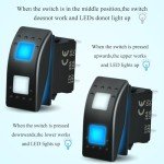 3-Way Rocker Switch with Dual Blue LEDs