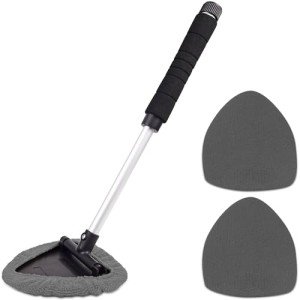 TAKAVU Car Window Cleaning Tool with Microfiber Bonnets
