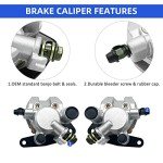 M MATI Front Left Right Brake Calipers & Pads for Yamaha Banshee Big Bear Grizzly Kodiak Raptor Warrior Wolverine YFM 125 250 350 400 450 660 YFZ350 3GD-2580T-01-00 3GD-2580U-01-00