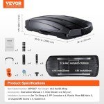 VEVOR 18 cu ft Rooftop Cargo Carrier Box