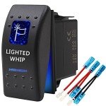 Lighted Waterproof Rocker Switch with Blue LED