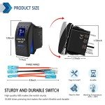 Lighted Waterproof Rocker Switch with Blue LED