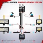 Nilight LED Light Bar Wiring Harness Kit 12V