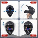 OUMURS ATV Helmet with Goggles, Gloves, and Mask