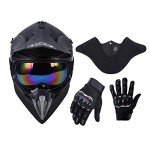OUMURS ATV Helmet with Goggles, Gloves, and Mask