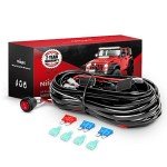 Nilight LED Light Bar Wiring Harness Kit 16AWG