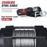 FieryRed 3500LBS ATV Electric Winch with Remote