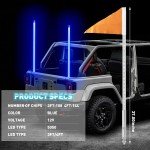 3FT Blue LED Whip Light for ATVs & UTVs