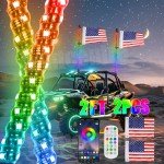 2ft RGB LED Whip Lights for UTV/ATV
