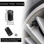 Ziciner Carbon Fiber Tire Valve Stem Caps - 4 Pack