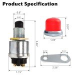 Waterproof Push Button Starter Switch - 3 Pack