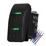 7-Pin Green LED Rocker Switch for UTVs