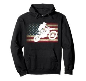 Dirt Bike American Flag Motocross Hoodie
