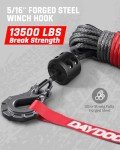 DAYDOOR 1/4" x 50ft Synthetic Winch Rope