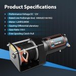 3000LBS Electric Winch with Synthetic Rope & Remote