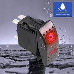 7-Pin Red LED Rocker Switch with Wires