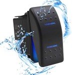 Waterproof Rocker Switch with Blue LED Light