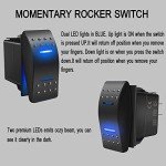 Waterproof Rocker Switch with Blue LED Light