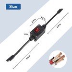 12V Waterproof Inline Power Switch with LED Indicator