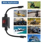 12V Waterproof Inline Power Switch with LED Indicator