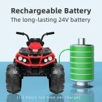 Kids 24V Electric ATV Quad with Bluetooth 2 Speeds