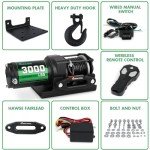3000lb ATV Winch with Synthetic Rope & Remote