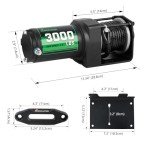3000lb ATV Winch with Synthetic Rope & Remote