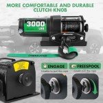 3000lb ATV Winch with Synthetic Rope & Remote
