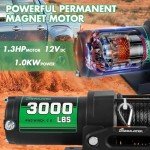 3000lb ATV Winch with Synthetic Rope & Remote