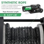 3000lb ATV Winch with Synthetic Rope & Remote