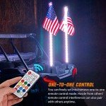 Nilight 3FT RGB LED Whip Lights with Remote