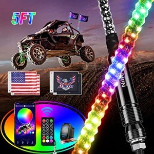 Nilight 5FT RGB LED Whip Light Set