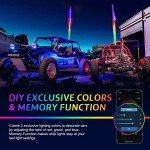 2 Pack RGB LED Whip Lights with Remote