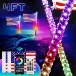 RGB LED Whip Lights with Remote Control - 2PCS