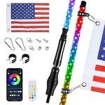 2 Pack RGB LED Whip Lights with Remote